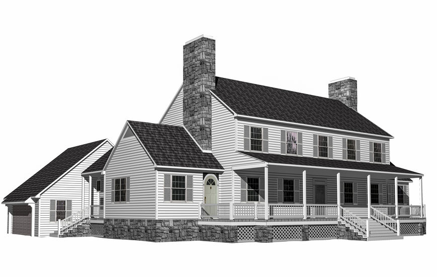 3D Illustration of a house on a white background, with the isolation work path included in the file.