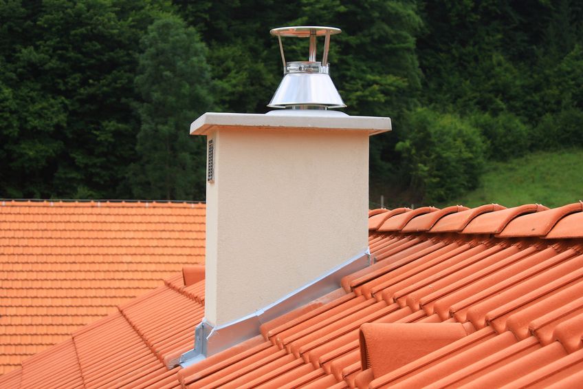 beautiful roof with a new chimney
